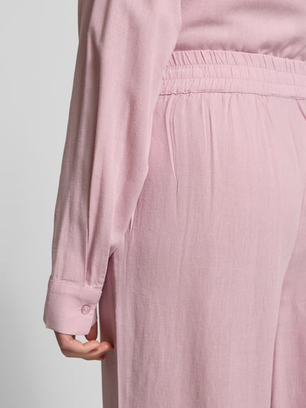 PIECES Loose Fit Culotte aus Viskose-Leinen-Mix Modell 'PIA' Rosa 3