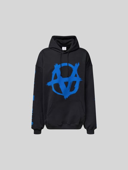 VETEMENTS oversized hoodie met labelprint Zwart - 2