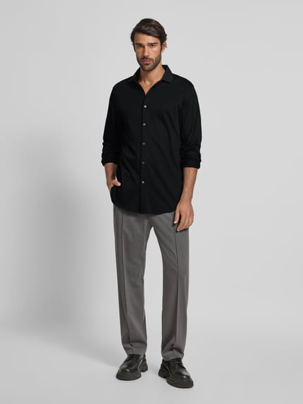Armani Exchange Regular Fit Freizeithemd mit Haifischkragen Black 1