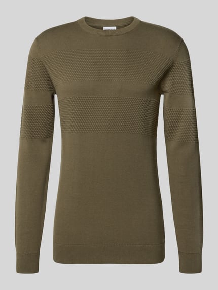 Lindbergh Gebreide pullover met ribboorden Leem - 2