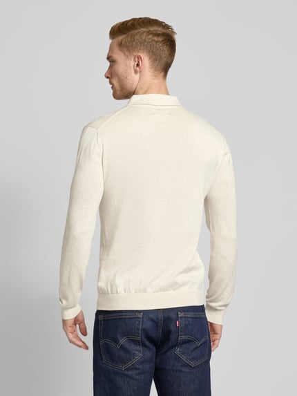 Barbour Strickpullover mit Polokragen Modell 'Bassington' Sand 5