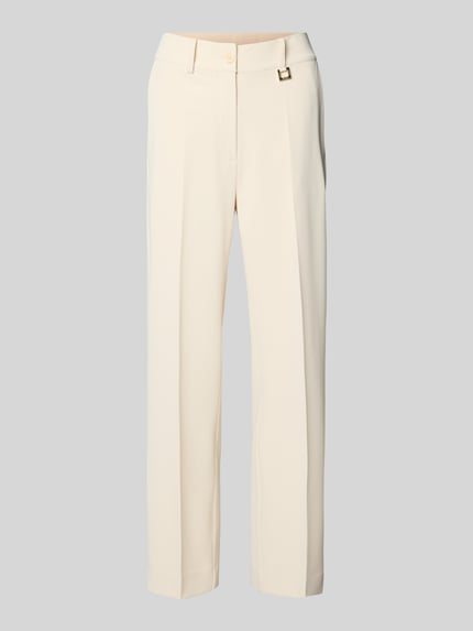 Produktfoto, Hose mit elastischem Bund und Bügelfalten Modell 'Philomena' von JOOP! in hellem Beige, glatte Oberfläche, Material-Mix mit Stretch-Anteil