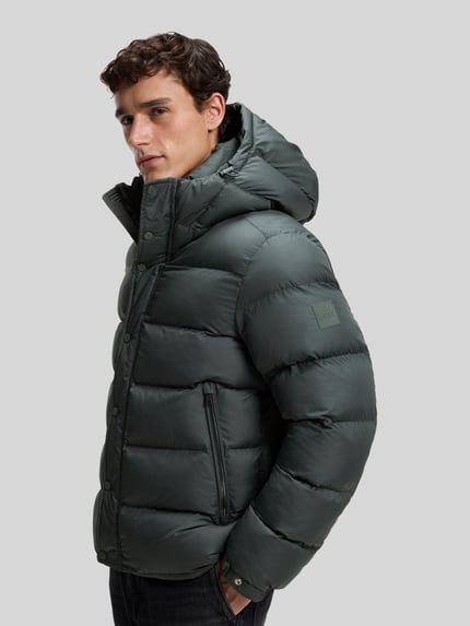 BOSS Orange kurtka pikowana o kroju regular fit z kapturem model 'Omaris' Khaki 6