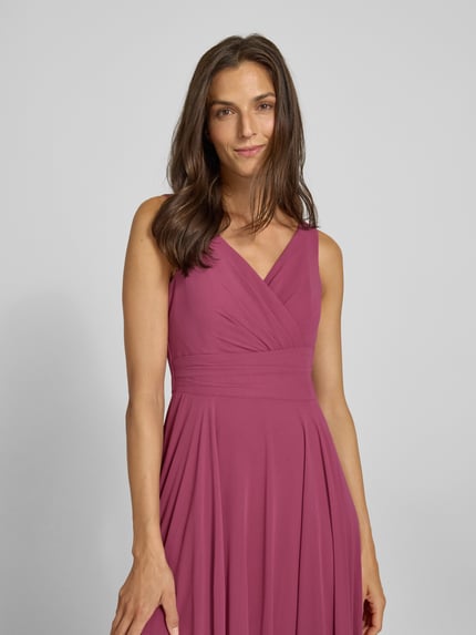 TROYDEN COLLECTION Abendkleid mit V-Ausschnitt Mauve 3