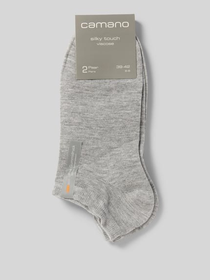 Produktfoto, Sneakersocken im 2er-Pack Modell 'SILKY' von camano, szare, mieszanka wiskozy z dodatkiem streczu, dopasowany krój