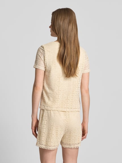 VERO MODA Regular Fit T-Shirt mit Ausbrenner-Effekt Modell 'MAYA' Offwhite 5