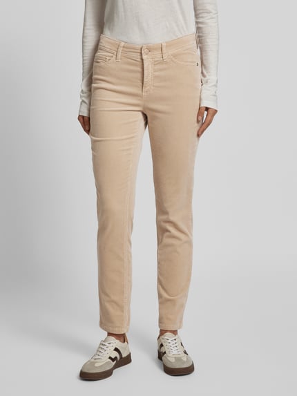 CAMBIO Slim fit corduroy broek in 5-pocketmodel, model 'PIPER' Zand - 4