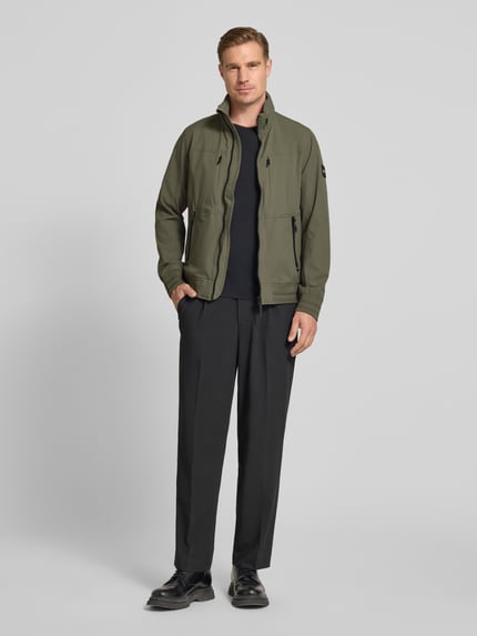 Tom Tailor regular fit functionele jas met sjaalkraag Olijfgroen - 1