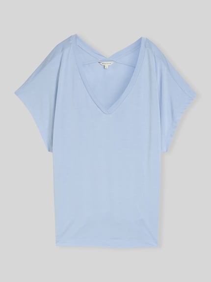 Tom Tailor Loose Fit T-Shirt aus Viskose-Mix Hellblau 2