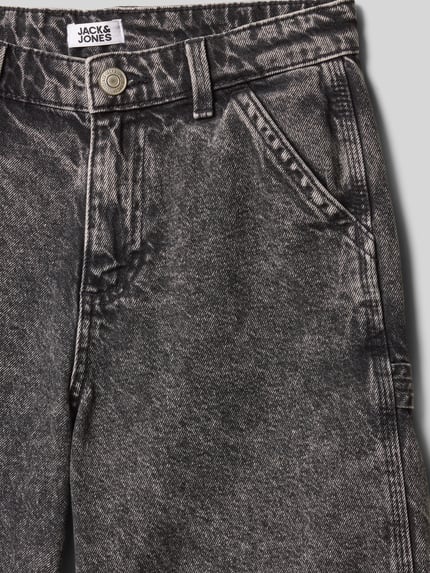 JACK & JONES Szorty jeansowe o kroju regular fit z 5 kieszeniami model ‘TONY’ Czarny 2