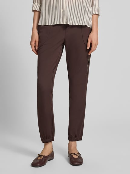 monari Jogger Pants mit Reißverschlusstasche Modell 'Jill' Dunkelbraun 4