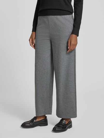 Jake*s Casual Wide fit stoffen broek met elastische band Donkergrijs gemêleerd - 4