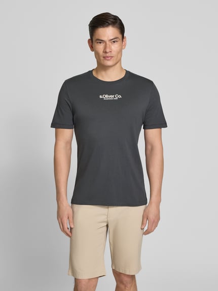 s.Oliver RED LABEL Regular Fit T-Shirt aus reiner Baumwolle Anthrazit 4