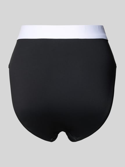 Lauren Ralph Lauren High waist bikinibroekje met logostitching, model 'BEL AIR' Zwart - 3
