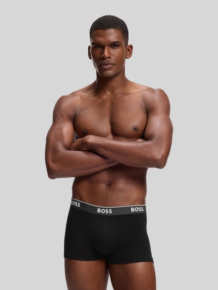 BOSS Trunks aus Baumwoll-Mix im 3er-Pack Modell 'Power' Mittelgrau 5