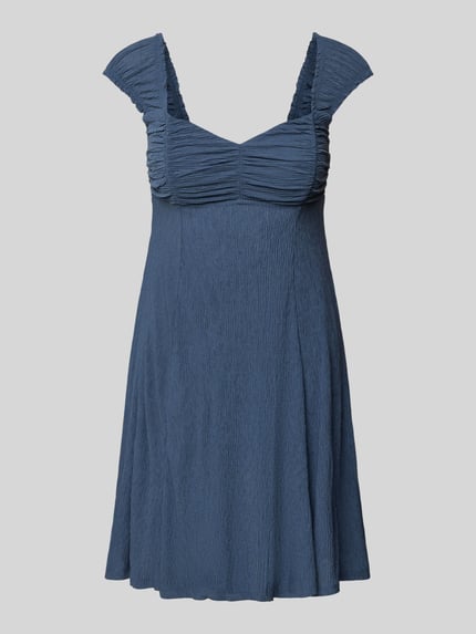 ONLY Tailliertes Minikleid mit Raffung Modell 'HELDA' Jeansblau 2