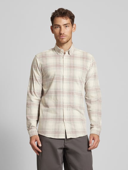 Lindbergh Freizeithemd mit Button-Down-Kragen Sand 4