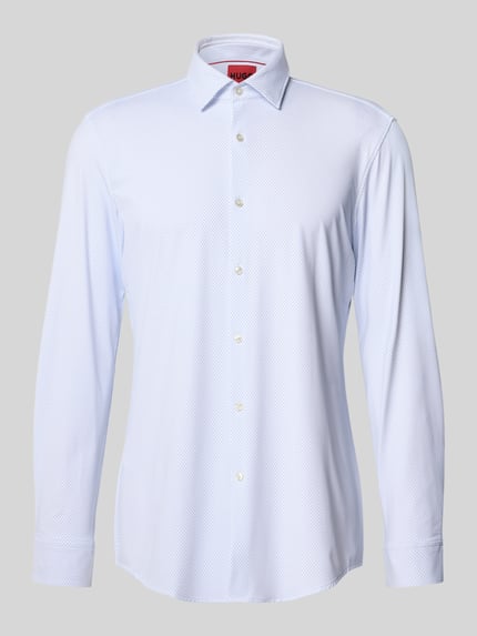 HUGO slim fit zakelijk overhemd met kentkraag model 'KENNO' Donkerblauw - 2