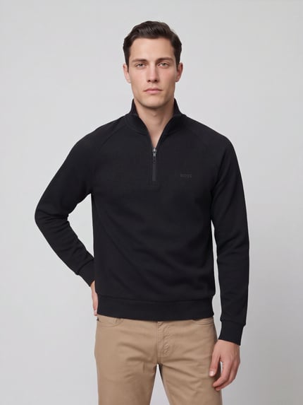 BOSS Green Sweatshirt mit Troyerkragen Black 4