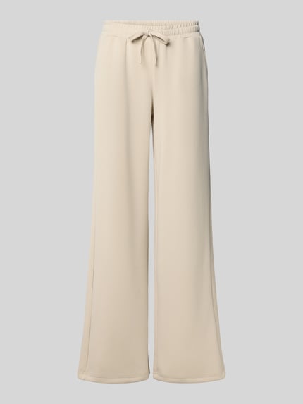 Smith and Soul Wide leg sweatpants met elastische band, model 'SCUBA' Offwhite gemêleerd - 2