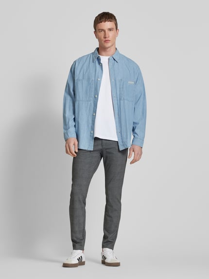 ONLY & SONS Spodnie o kroju tapered fit z dodatkiem streczu model ‘Mark’ Antracytowy 1