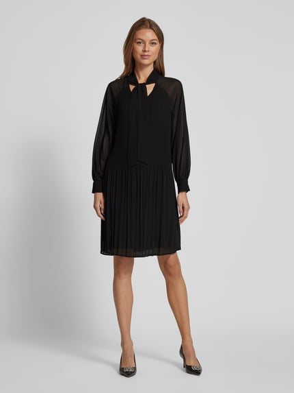COMMA Knielanges Kleid mit Schleifen-Detail Black 4