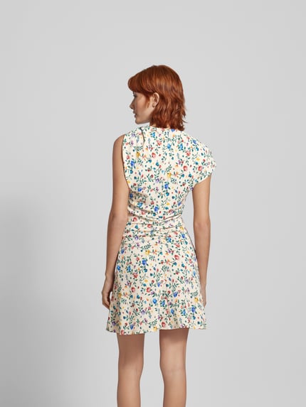 Rabanne Knie-lange jurk met bloemenmotief Ecru - 5