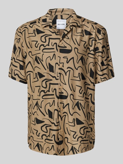 ONLY & SONS Regular Fit Freizeithemd mit Strukturmuster Modell 'KARI' Beige 2