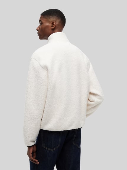 Tommy Jeans Regular Fit Fleecejacke mit Logo-Stitching Offwhite 5