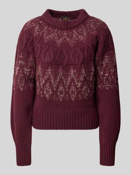 BOSS Orange Pullover mit Ballonärmeln Modell 'C_Fyrata' Bordeaux Melange 2