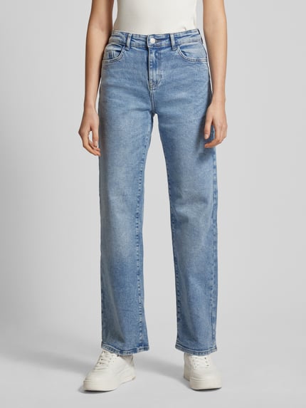 NOISY MAY® Wide Leg Jeans aus Baumwoll-Mix Modell 'YOLANDA' Jeansblau 4