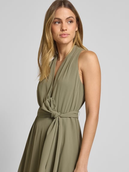 Lauren Ralph Lauren Avondjurk met strikceintuur, model 'VARSHA' Groen - 3