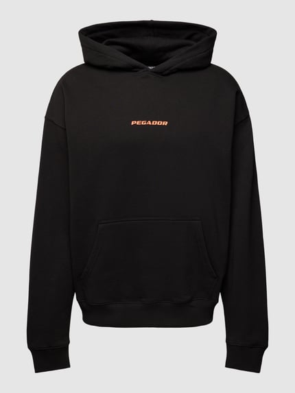 PEGADOR Oversized hoodie met labelprint, model 'COLNE' Zwart - 2