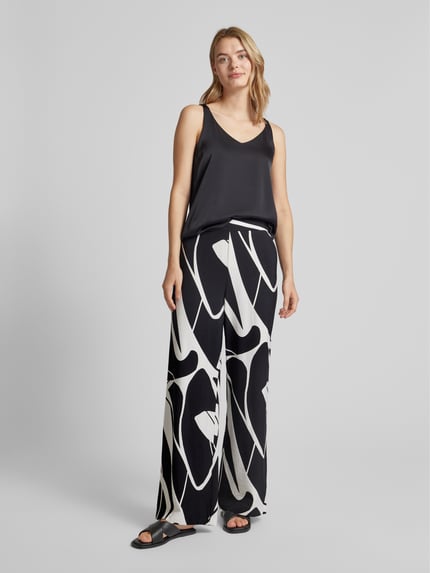 COMMA Stoffhose mit Allover-Muster Black 1