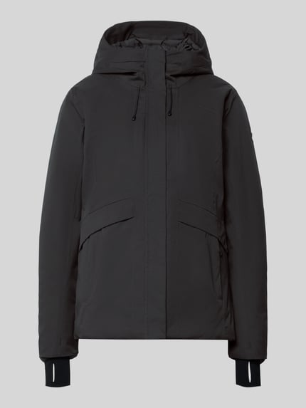 Produktfoto, Regular Fit Jacke mit Kapuze von G.I.G.A. DX in Schwarz mit glatter Textur, Zweiwege-Reißverschluss, Tunnelzug, Damenmodell