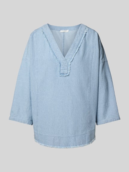 Relaxed Fit Bluse mit V-Ausschnitt Shop The Look MANNEQUINE
