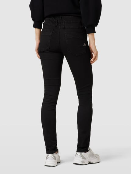 Buena Vista Skinny fit jeans met labeldetail, model 'Florida' Zwart - 5
