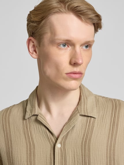 JACK & JONES Koszula casualowa o kroju relaxed fit z wykładanym kołnierzem Beżowy 3