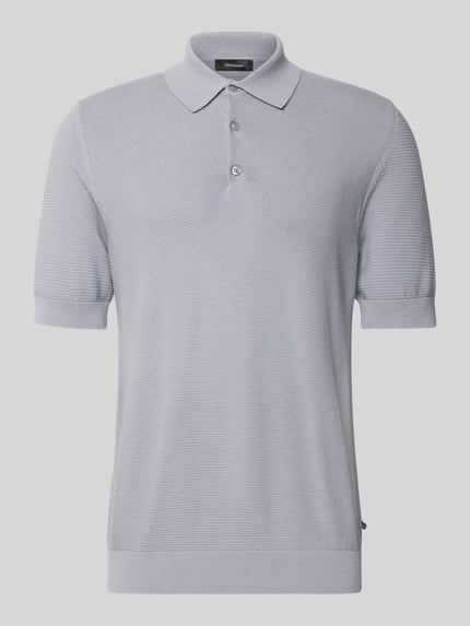 Produktfoto, Slim Fit Poloshirt aus katoenmix in tricotlook van Matinique, lichtgrijs, korte mouw, Ruglengte maat M 72 cm