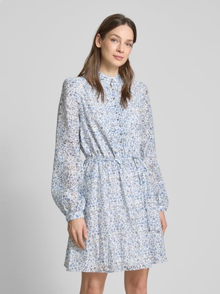GUESS Knielanges Kleid mit Knopfleiste Modell 'ADLAIDE' Hellblau 4