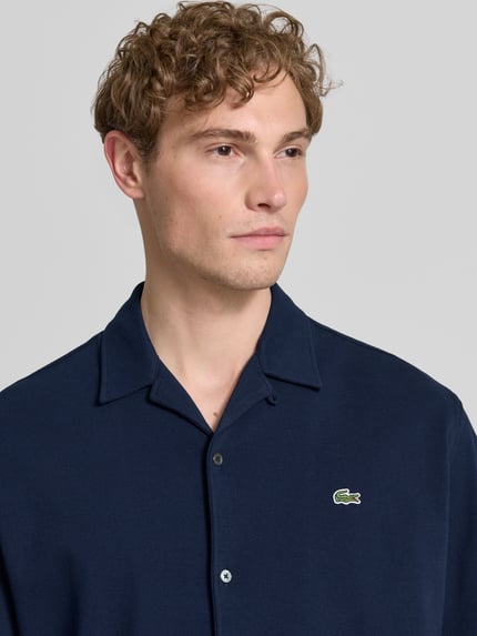 Lacoste Relaxed Fit Freizeithemd aus reiner Baumwolle Marine 3