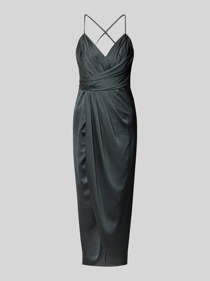 V by Vera Mont Sukienka wieczorowa w stylu kopertowym Antracytowy 2