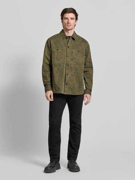 BOSS Orange Kurtka koszulowa o kroju regular fit z czystej bawełny model ‘LOCKY_2’ Khaki 1