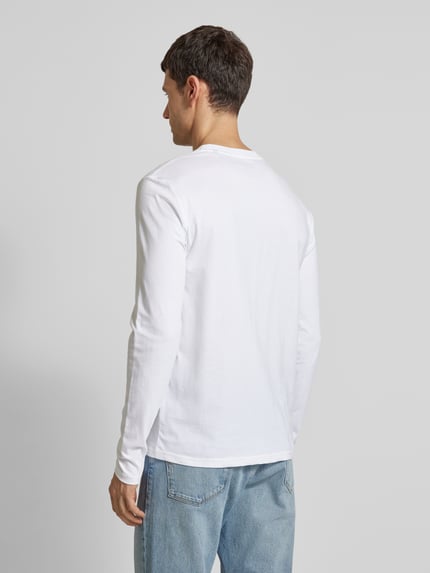 Marc O'Polo Shirt met lange mouwen van katoen met labelprint Wit - 5