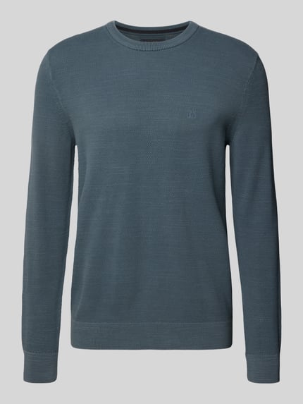 Produktfoto, Regular Fit Sweter z bawełny od Marc O'Polo, efekt: jednolity kolor, okrągły dekolt, prążkowane wykończenie, pikowana bawełna.