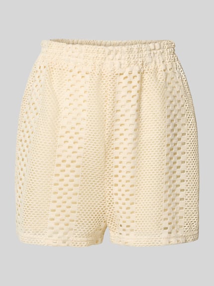 Colourful Rebel Regular fit korte broek met gahaakt kant, model 'Nolita' Offwhite - 2
