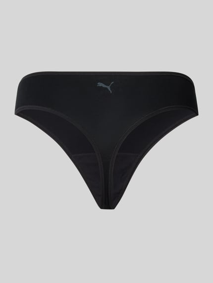Produktfoto, zwarte string uit katoenmix met modal van set van 3 String aus Baumwoll-Mix met Modal-Anteil im 3er-Pack van PUMA, Dames string
