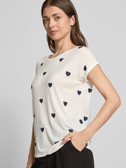 VERO MODA T-shirt w kroju relaxed fit z mieszanki lyocellu Model 'AVA' Biały 3