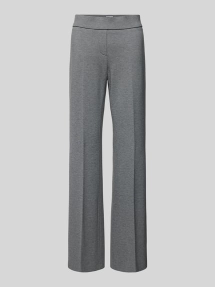 SEDUCTIVE Flared stoffen broek met persplooien, model 'NANOU' Zilver gemêleerd - 2