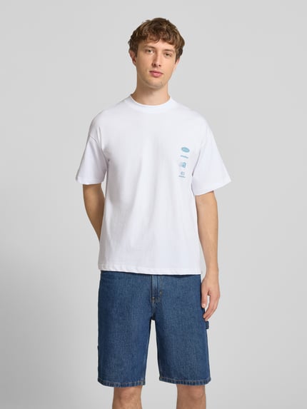 ANOTHER COTTON LAB T-shirt z nadrukami z logo i okrągłym dekoltem Biały 4